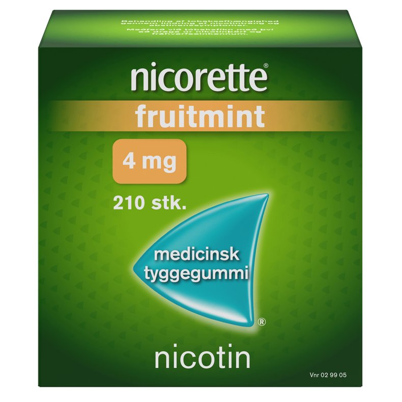 Nicorette nikotintyggegummi Fruitmint 4 mg, 210 stk