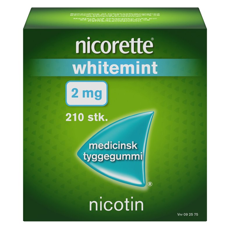  Nicorette Tyggegummi 2 mg Whitemint, 210 stk