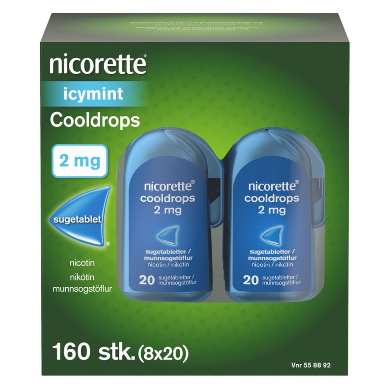 Nicorette Sugetablet IcyMint 2 mg, 160 stk