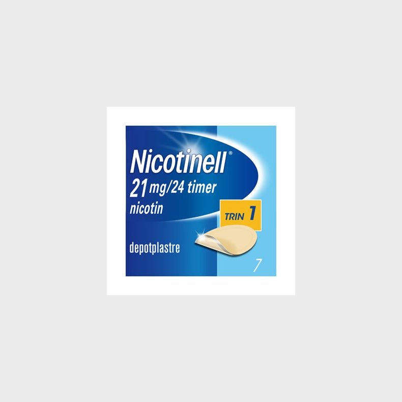  Nicotinell dgnplaster 21mg/24timer, 7 stk  Obs kort holdbarhed 12/2024